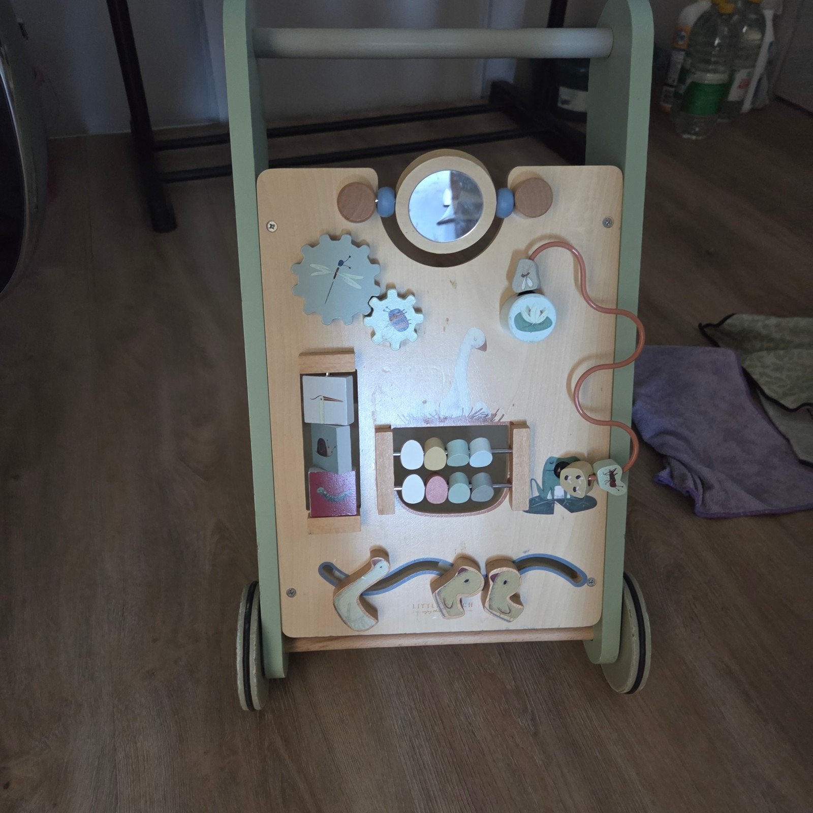 Little Dutch Houten loopwagen met activiteitenpaneel, Ophalen, Zo goed als nieuw, Overige typen, Met wieltjes