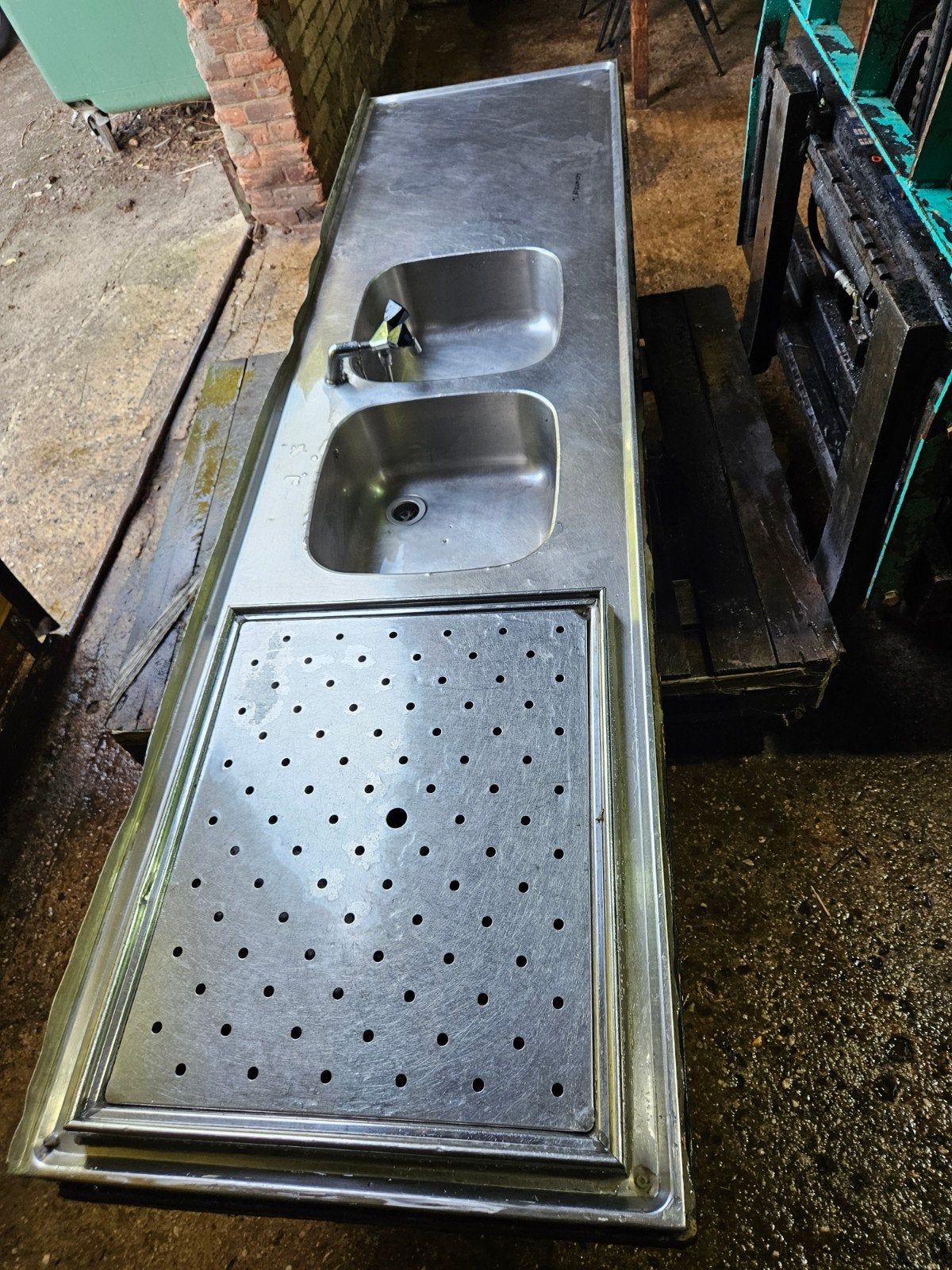 RVS Bar spoelbak met lekblad, Ophalen
