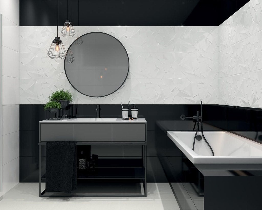 WANDTEGELS ZWART GLANS 30x60 cm, Ophalen, Nieuw, Steen/keramiek