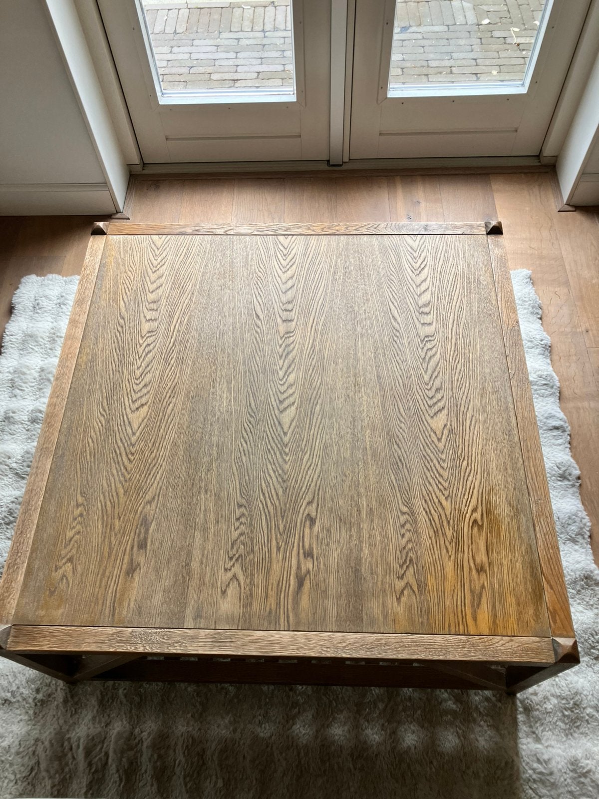 Hele mooie salontafel eiken 100x 100 cm  IN PRIJS VERLAAGD!, Ophalen, 100 tot 150 cm, Eikenhout, 50 tot 100 cm