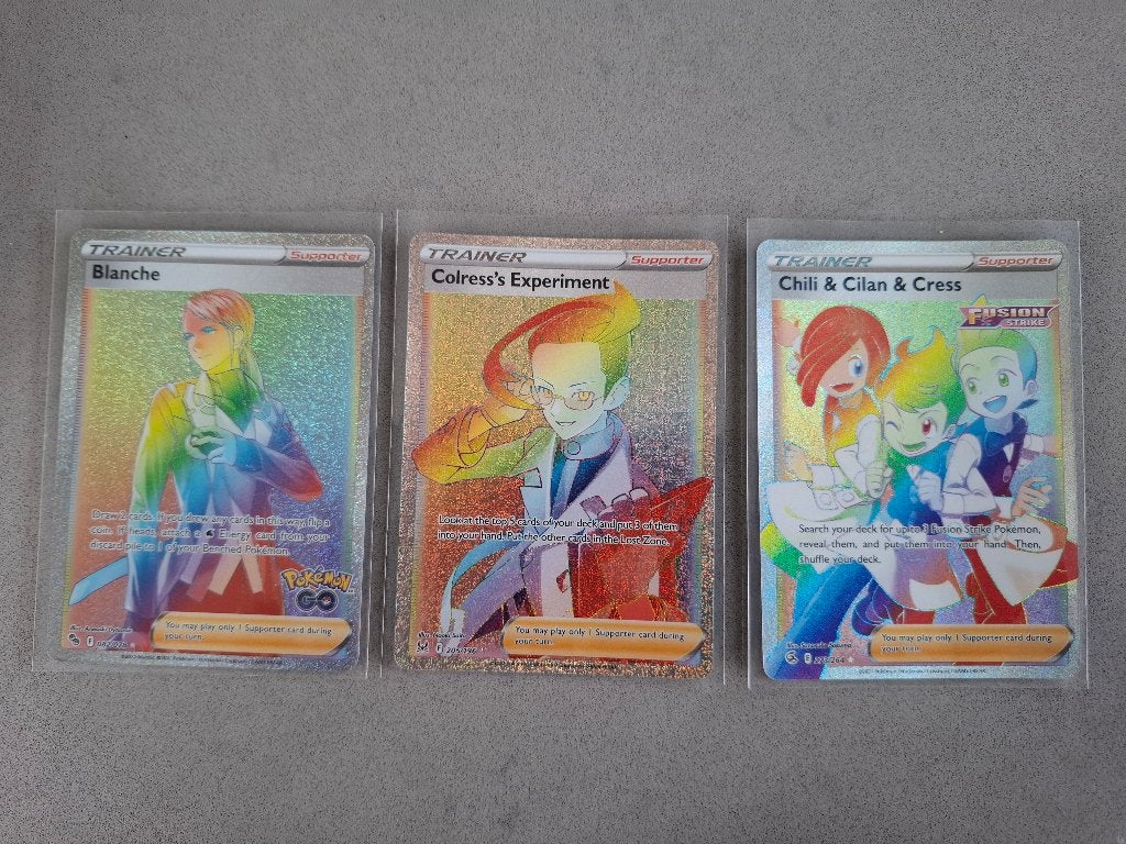 3x Pokemonkaarten trainers, Ophalen of Verzenden, Nieuw, Meerdere kaarten