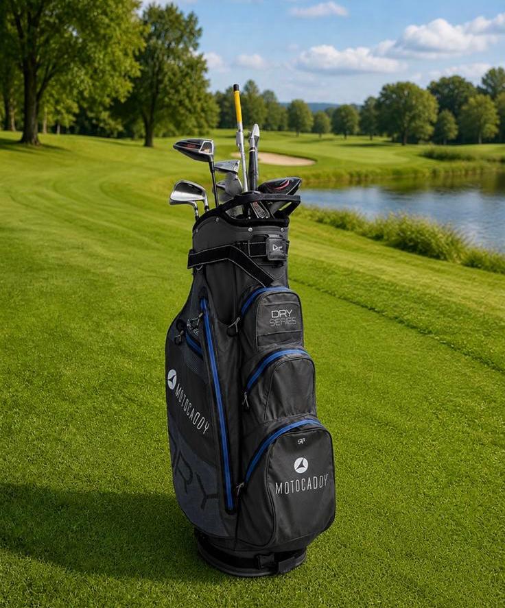 Golftas - heren golfset - merk Motocaddy + golfclubs -, Sport en Fitness, Golf, Ophalen, Gebruikt, Tas, Overige merken