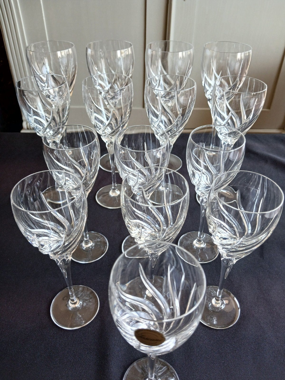 Set van 15Toscanse kristallen wijnglazen, Antiek en Kunst, Antiek | Glas en Kristal, Ophalen of Verzenden