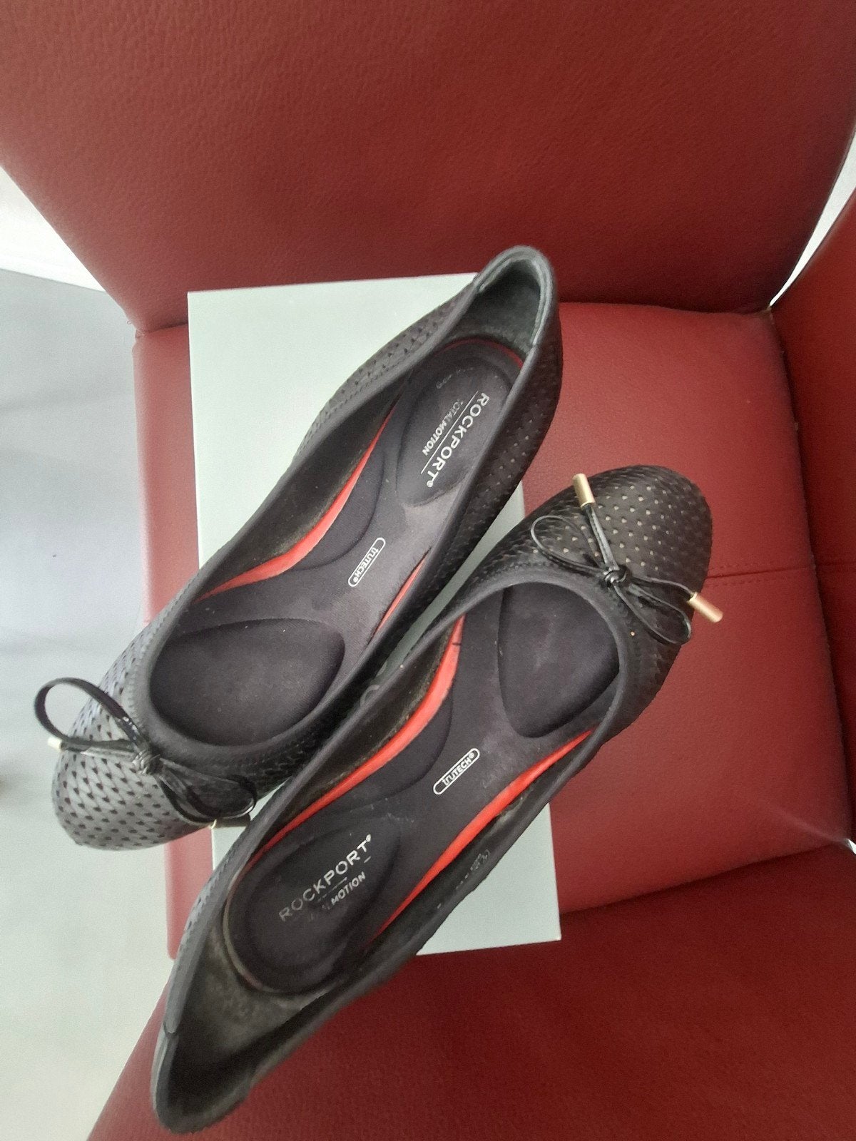 Ballerina's leer zwart van Rockport maat 37.5, Rockport, Ophalen of Verzenden, Gedragen, Zwart