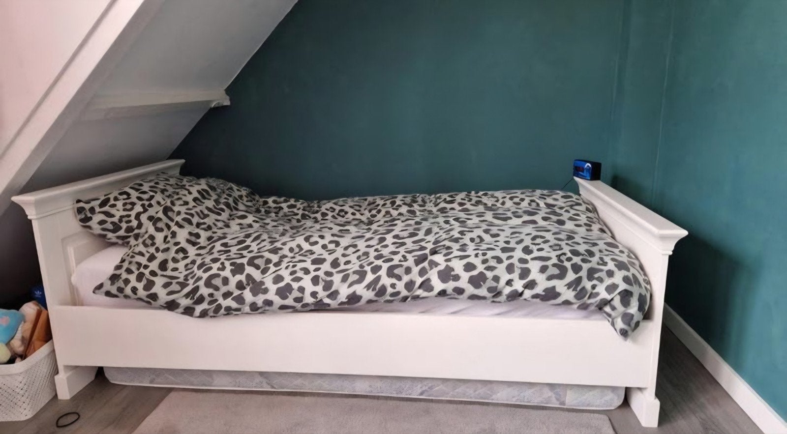 1 persoons Meidenbed "Chateau" wit, 85 tot 100 cm, Zo goed als nieuw, 180 cm of meer, Ophalen