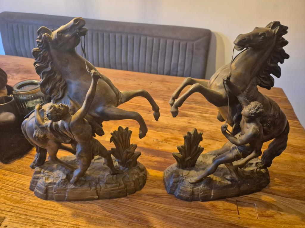 2 bronsen beelden van paarden., Ophalen of Verzenden