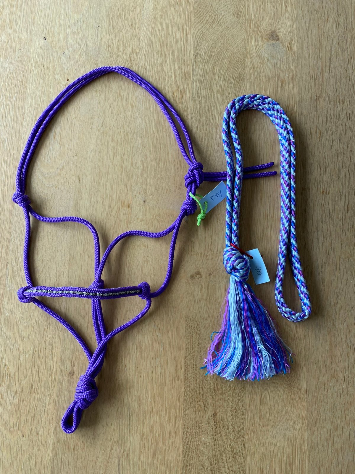 Nieuwe set: touwhalster + neckrope Paars mix Pony, Dieren en Toebehoren, Paars, Zo goed als nieuw, Neckrope, Ophalen of Verzenden