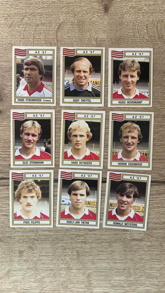 Panini Voetbal 83 plaatjes AZ’67 9x, Ophalen of Verzenden, Zo goed als nieuw, Meerdere plaatjes