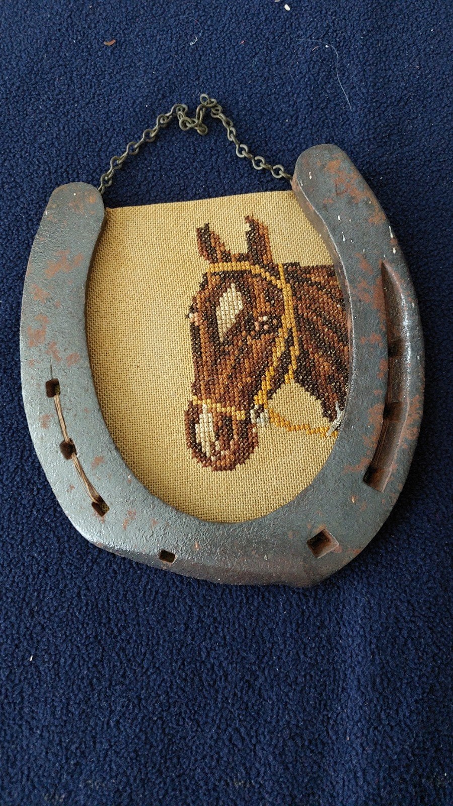 Hoefijzer geborduurd paard, Ophalen of Verzenden