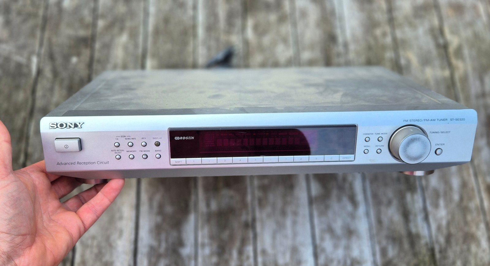 Sony ST-SE520 FM Stereo/FM-AM Tuner - Zilver, Ophalen of Verzenden, Gebruikt, Analoog
