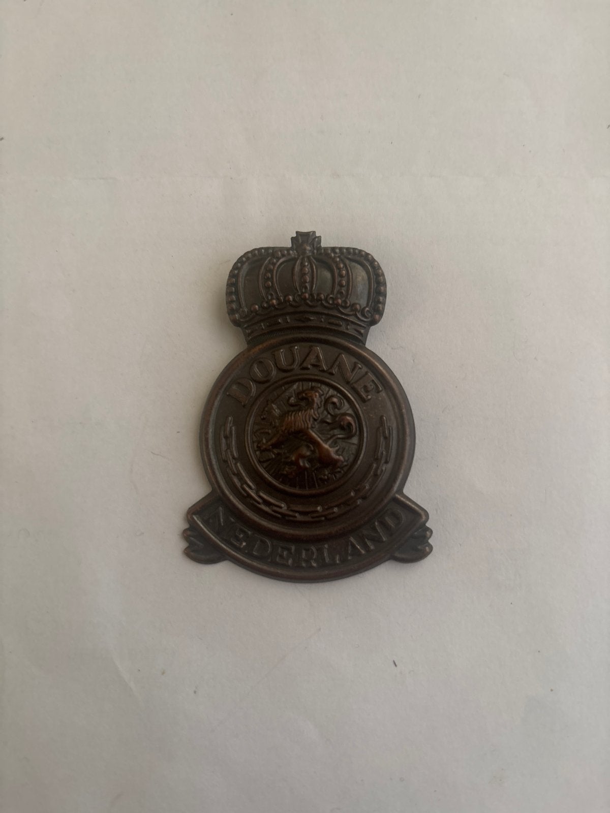 Oud petembleem Douane Nederland - Vintage verzamelobject, Ophalen of Verzenden, Gebruikt