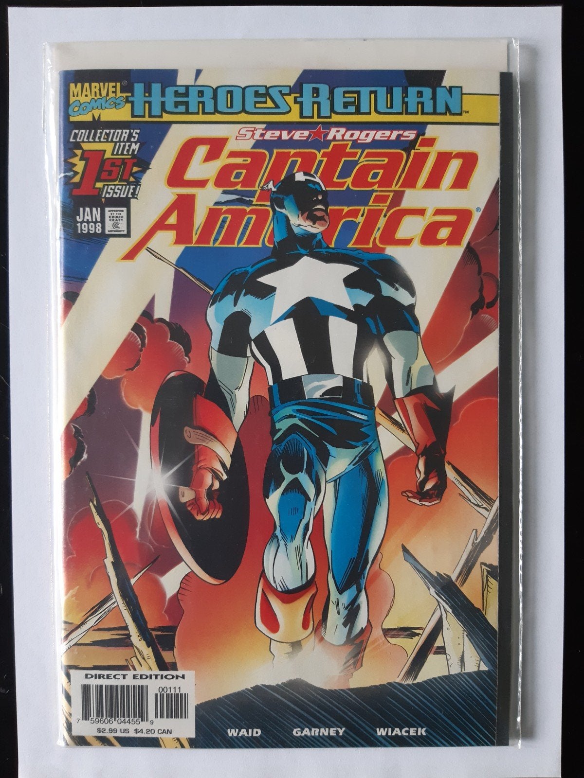 marvel comic captain america #1, Boeken, Eén comic, Ophalen of Verzenden, Zo goed als nieuw, Amerika