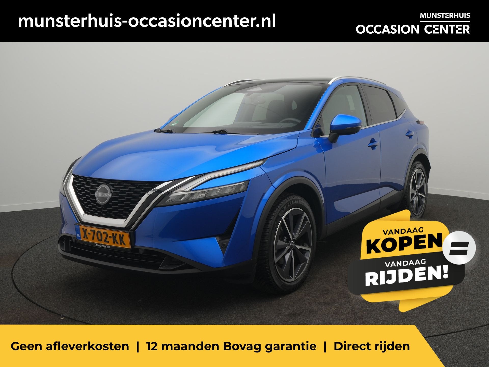 Nissan QASHQAI 1.3 MHEV Xtronic Tekna - RIJKLAARPRIJS - All, 12 maanden, Blauw, Bedrijf, Hybride Elektrisch/Benzine