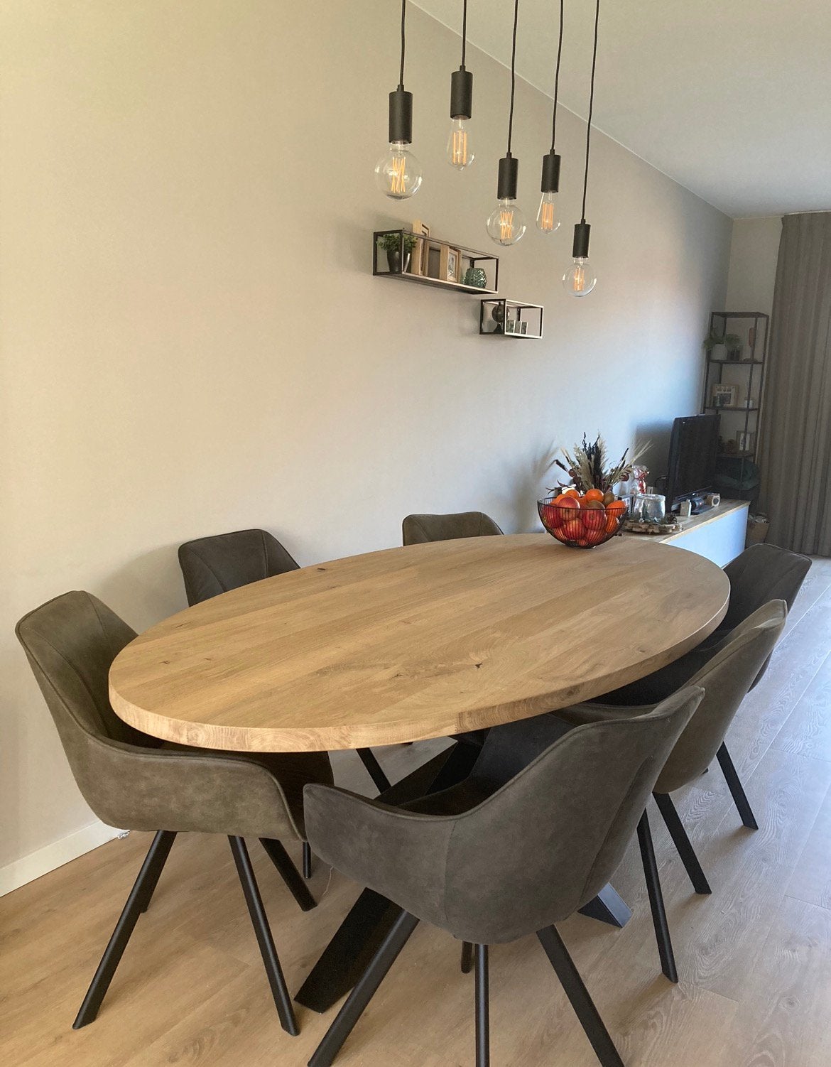 Eettafel eiken ovaal, Huis en Inrichting, Tafels | Eettafels, Ophalen, 100 tot 150 cm, Eikenhout, 200 cm of meer
