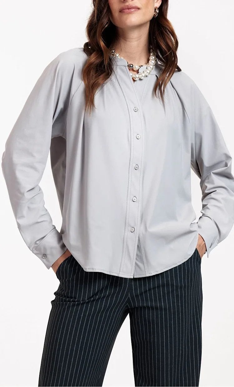 Studio anneloes maxie blouse L / XL light grey travelstof, Maat 46/48 (XL) of groter, Ophalen of Verzenden, Zo goed als nieuw