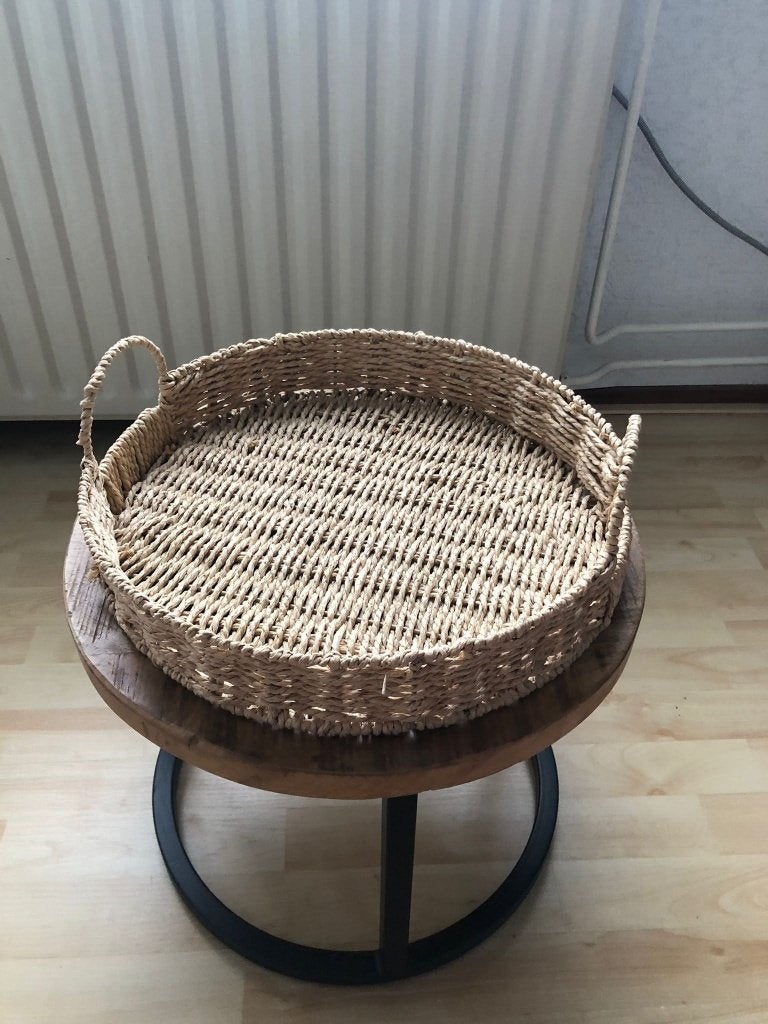 TE KOOP: Rotan Dienblad (27 cm diameter) !!, Huis en Inrichting, Ophalen, Gebruikt, Rond, Hout