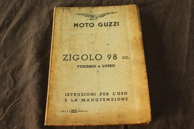 Moto Guzzi Zigolo 98cc  1956 istruzioni manutenzione, Motoren, Ophalen of Verzenden, Moto Guzzi