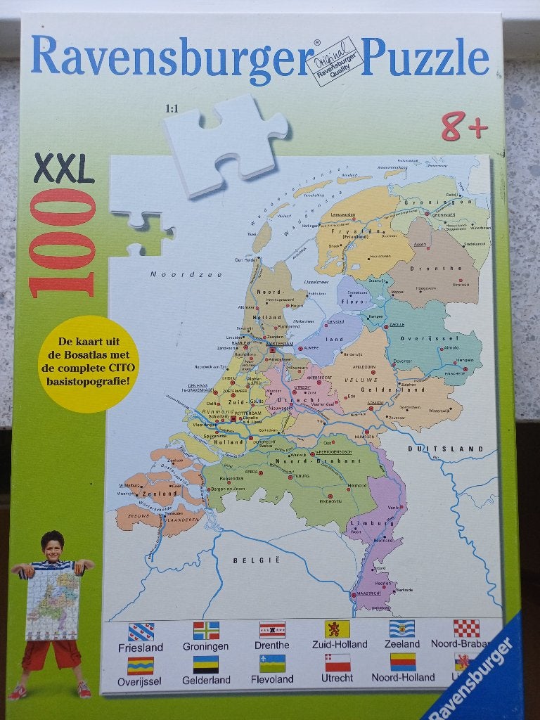 Ravensburger legpuzzel kaart Nederland, Ophalen, Minder dan 500 stukjes, Zo goed als nieuw, Legpuzzel