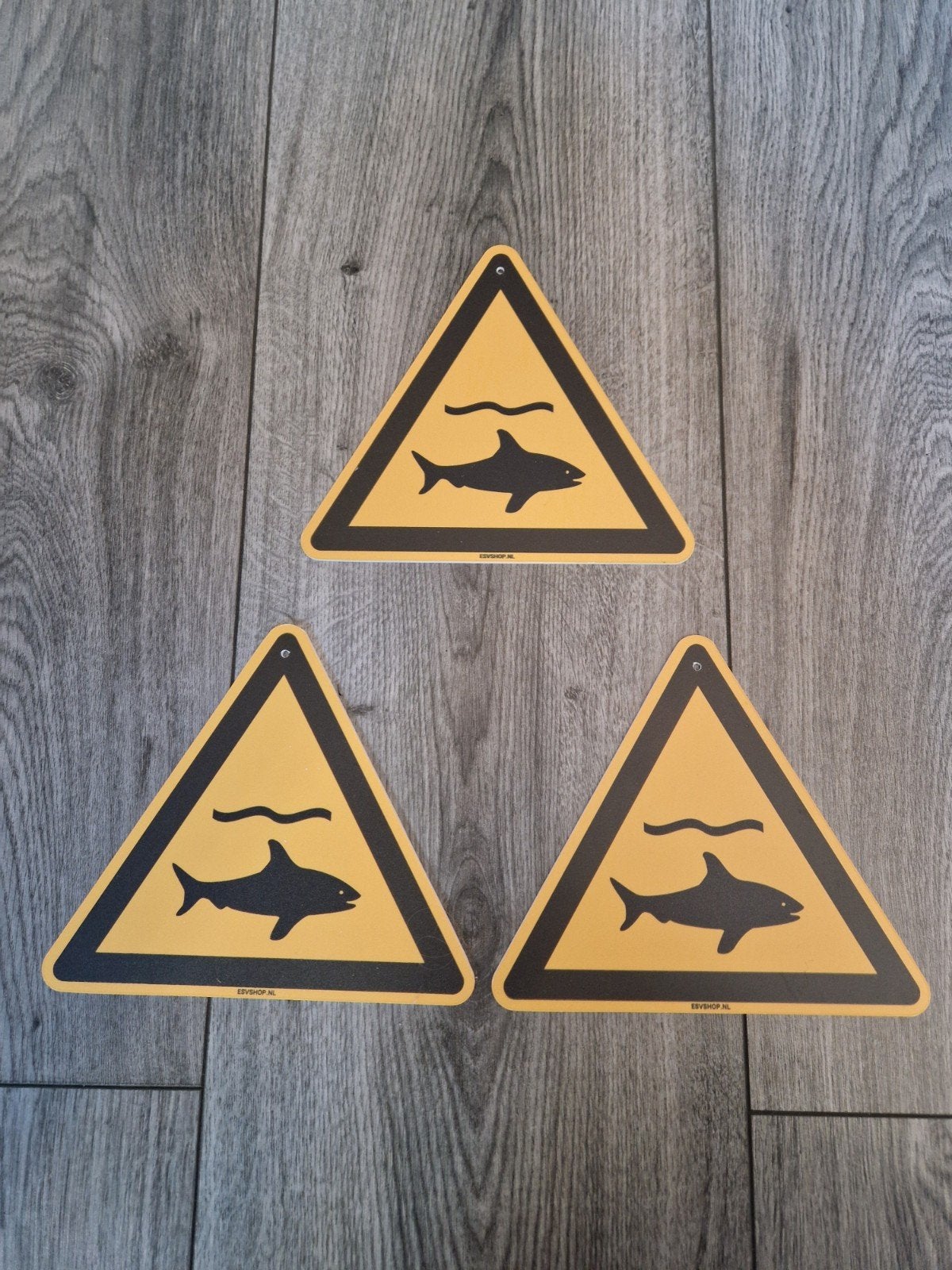 3st. Kunststof bord | Pas op voor haaien | 20 cm, Ophalen of Verzenden, Nieuw