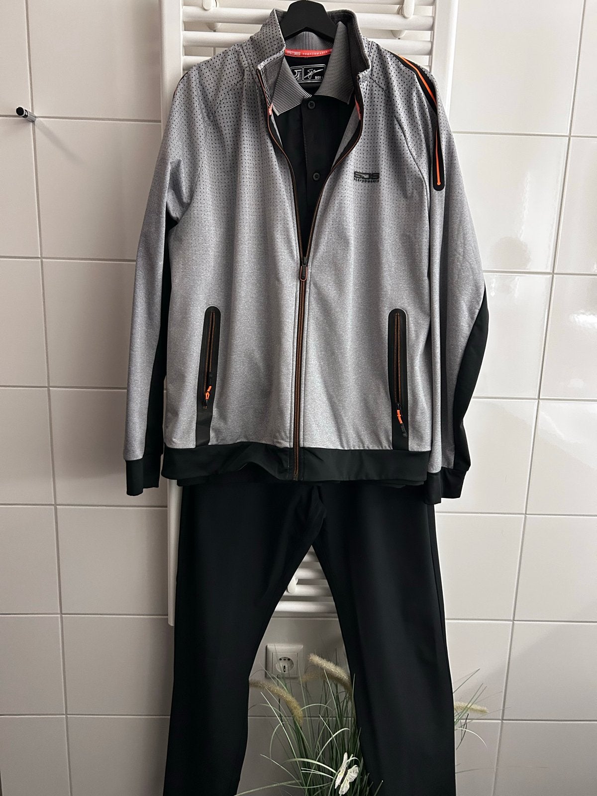 Heren sportset:Golfbroek,Polo (L), Vest (XXL), Kleding | Heren, Ophalen of Verzenden, Zo goed als nieuw, Overige maten, Zwart