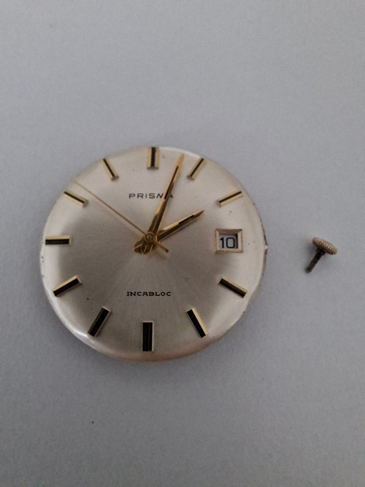 Uurwerk Herenhorloge Prisma Incabloc, Sieraden, Tassen en Uiterlijk, Staal, Polshorloge, 1960 of later, Ophalen