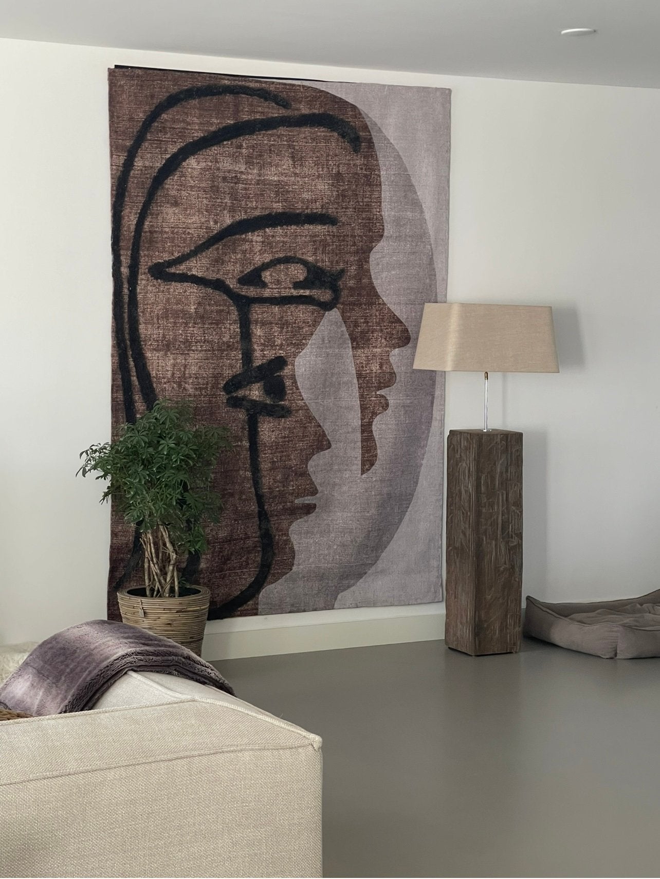 Vloerkleed/wandkleed, Ophalen, Grijs, 150 tot 200 cm, 200 cm of meer