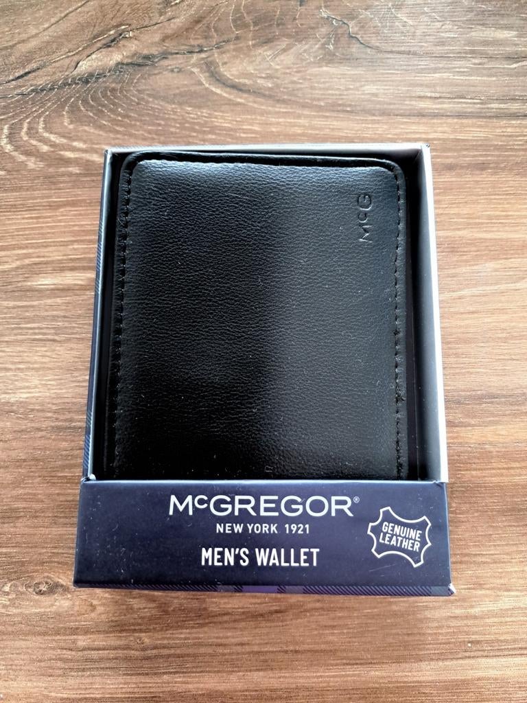 McGregor Heren Portemonnee - Zwart Leer, Overige merken, Zwart, Nieuw, Ophalen of Verzenden