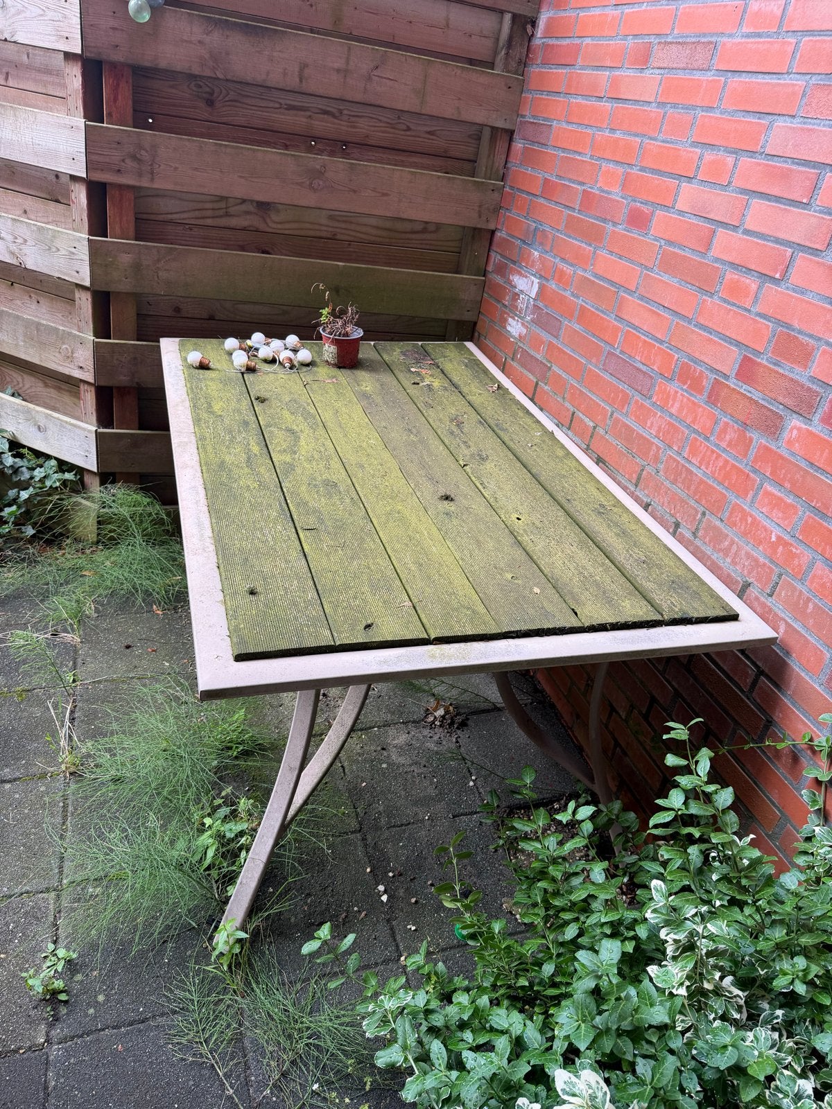 Robuuste houten buitentafel, Tuin en Terras, Tuintafels, Ophalen, Gebruikt, Rechthoekig, Hout