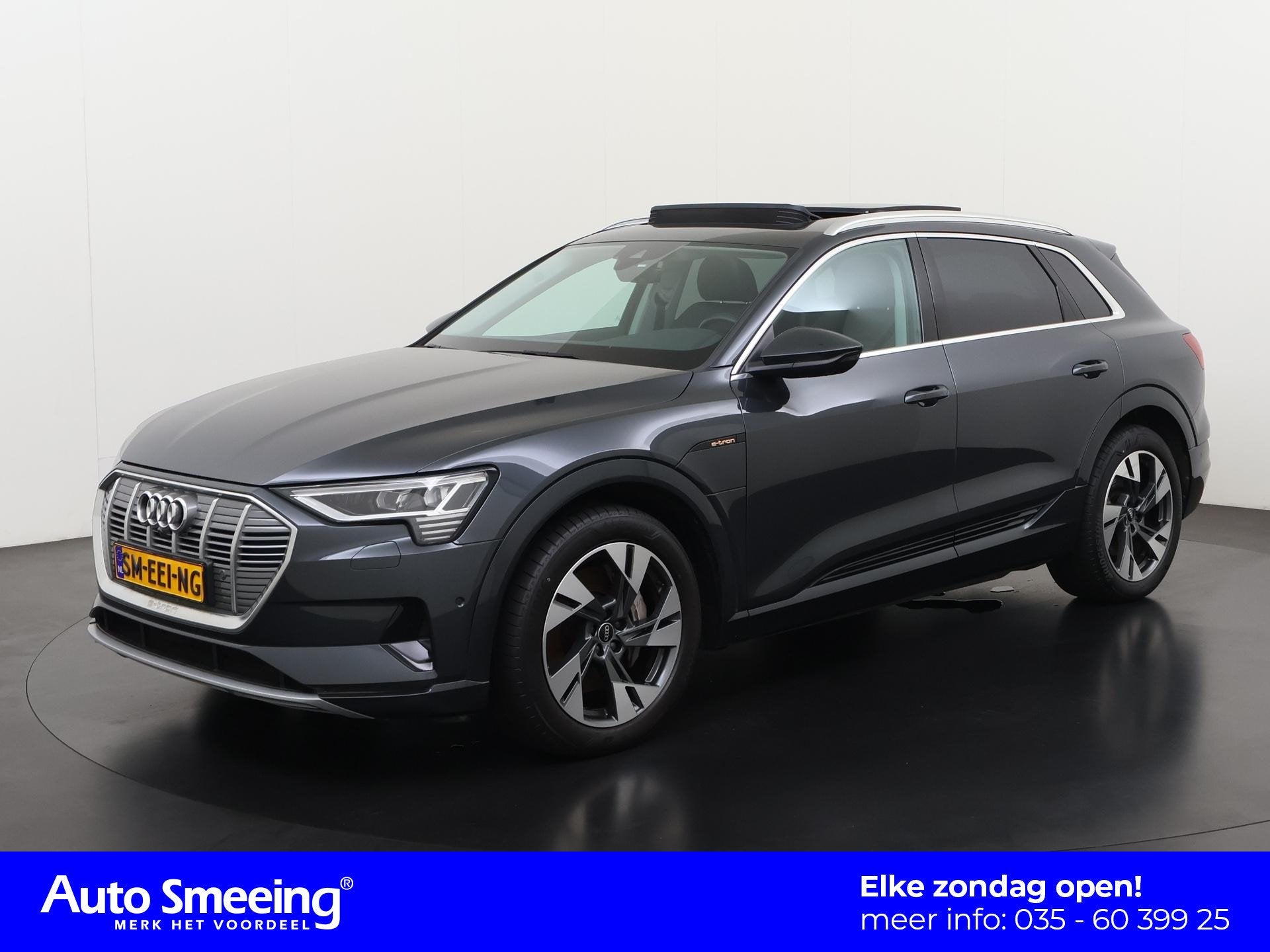 Audi e-tron 55 quattro Advanced 95 kWh | SOH 93% | Panoramad, Auto's, Automaat, Zwart, 95 kWh, Leder en Stof