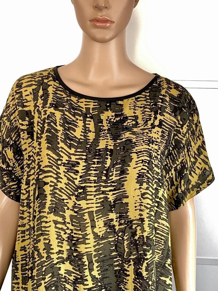 J109 Fransa maat M=40/42 blouse top oker-geel/zwart/grijs, Kleding | Dames, Blouses en Tunieken, Maat 38/40 (M), Fransa, Geel