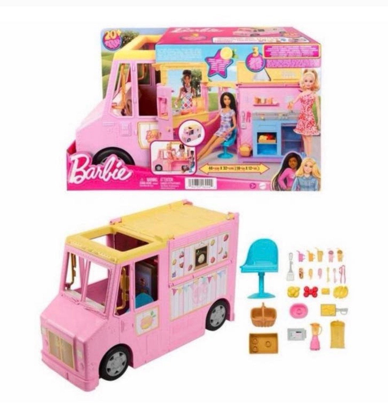 BARBIE Limonadewagen Speel-auto met accessoires Groot NIEUW, Barbie, Nieuw, Ophalen of Verzenden, H