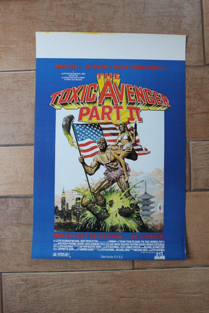 filmaffiche The Toxic Avenger Part Two 1989 filmposter, Rechthoekig Staand, Ophalen of Verzenden, Zo goed als nieuw, A1 t/m A3