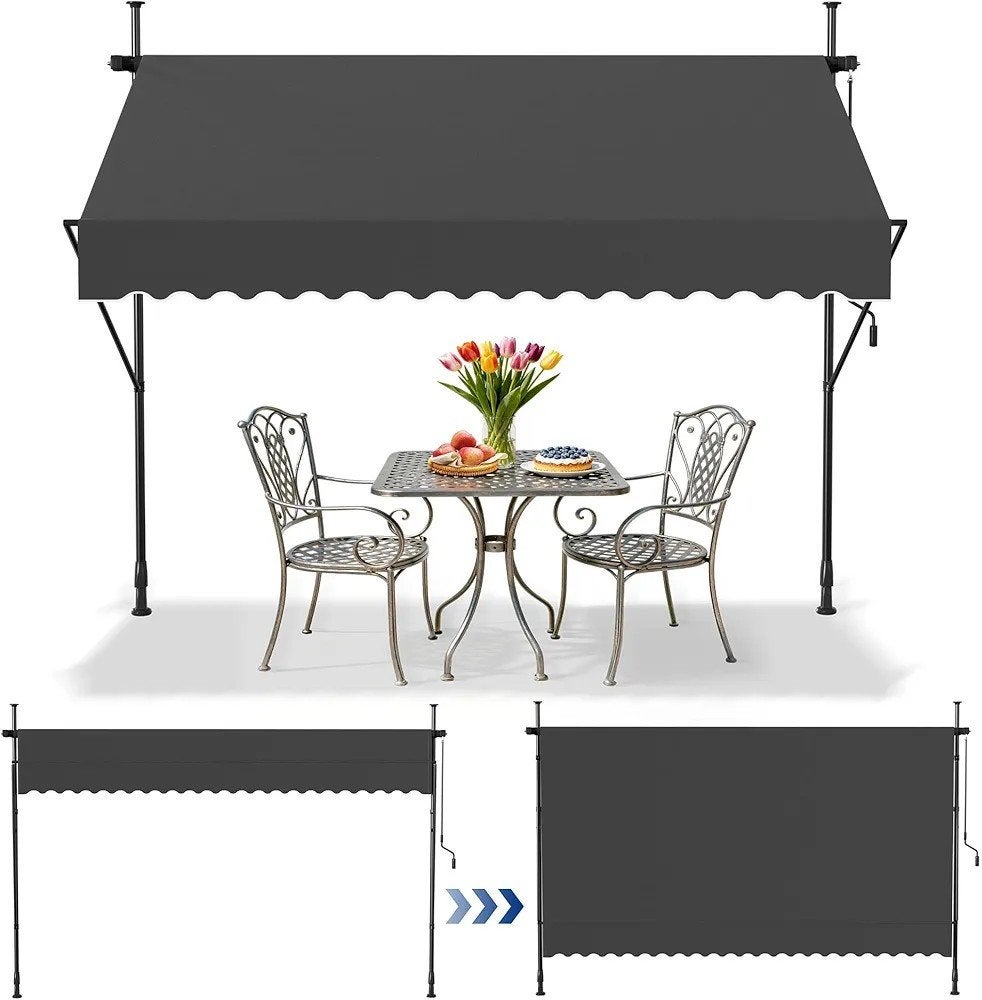 Terrasoverkapping 200x120cm - Antraciet, Ophalen of Verzenden