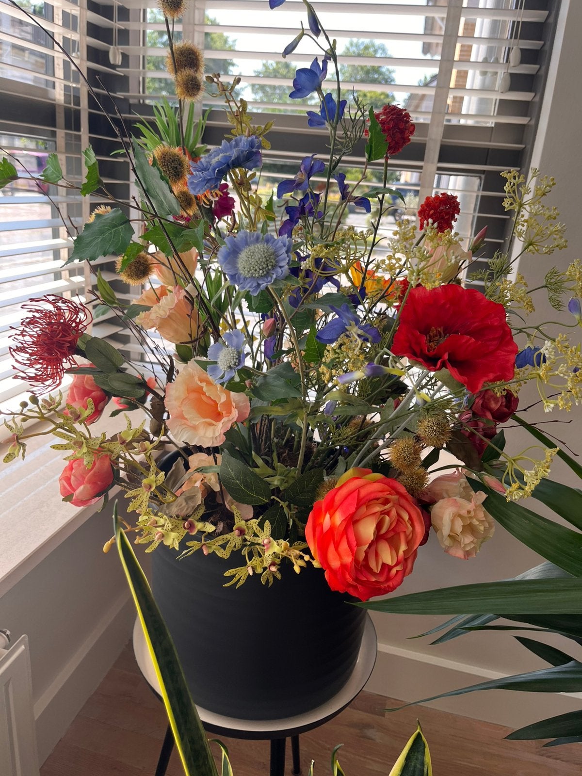 Bloemen plant in pot Zijde Kunst, Ophalen of Verzenden, Zo goed als nieuw