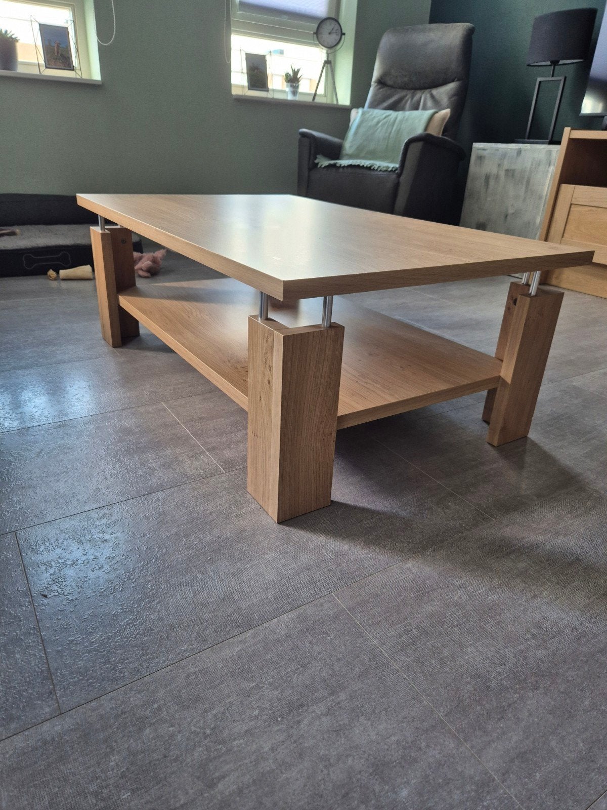 Complete set: Salontafel, TV-kast, Boekenkast, Eettafel, Ophalen, Gebruikt, Modern, functioneel, 4 tot 6 stoelen
