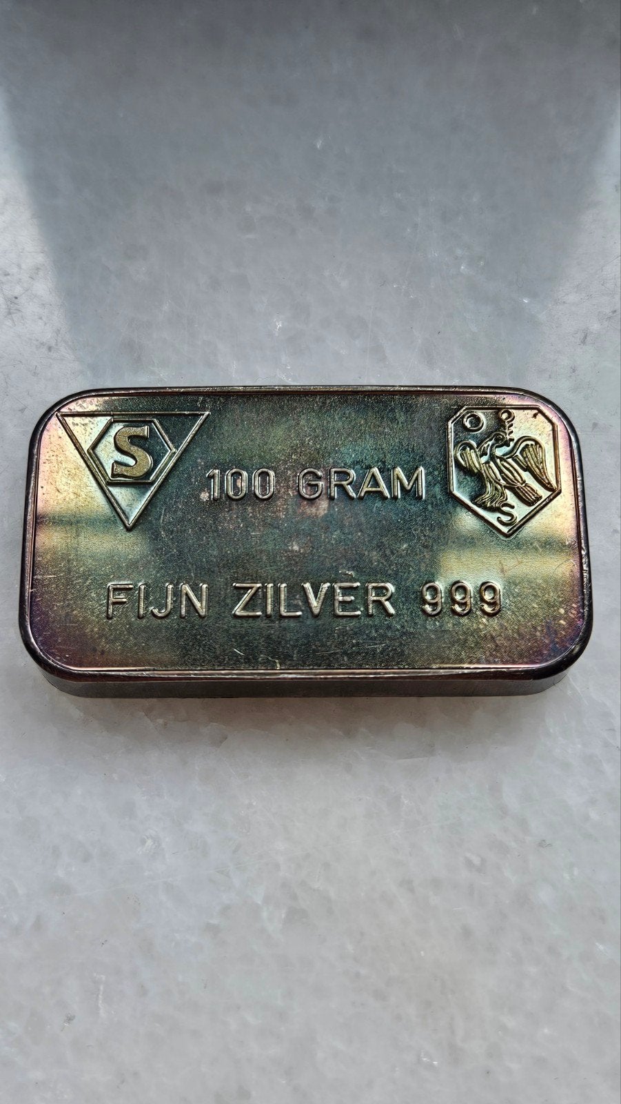 100 gram schone met prachtige patina, Ophalen of Verzenden, Zilver