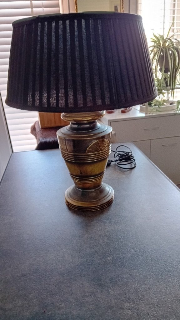 Grote schemerlamp met kap!, Ophalen of Verzenden, Gebruikt, E27 (groot), 60 cm