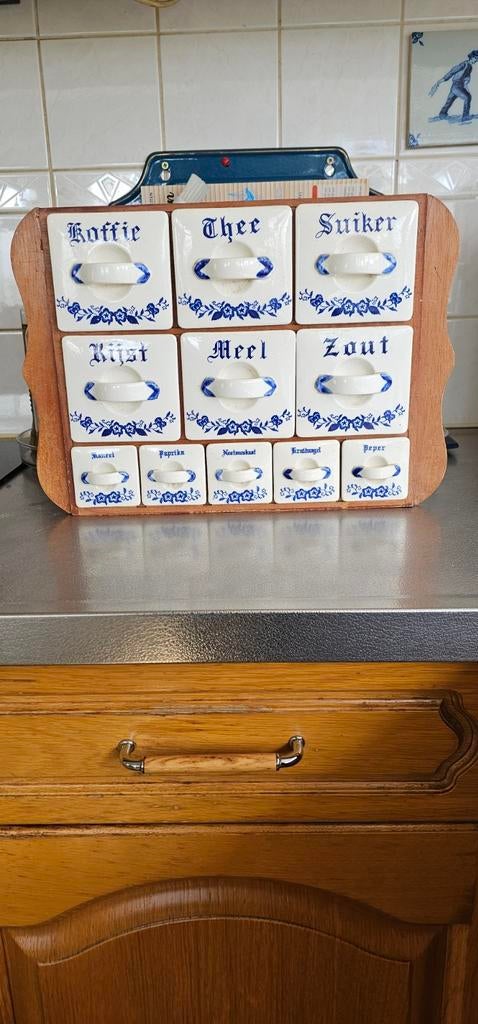 Oud Hollandse Keukenkast met Kruidenpasta Frontjes, Antiek en Kunst, Ophalen of Verzenden