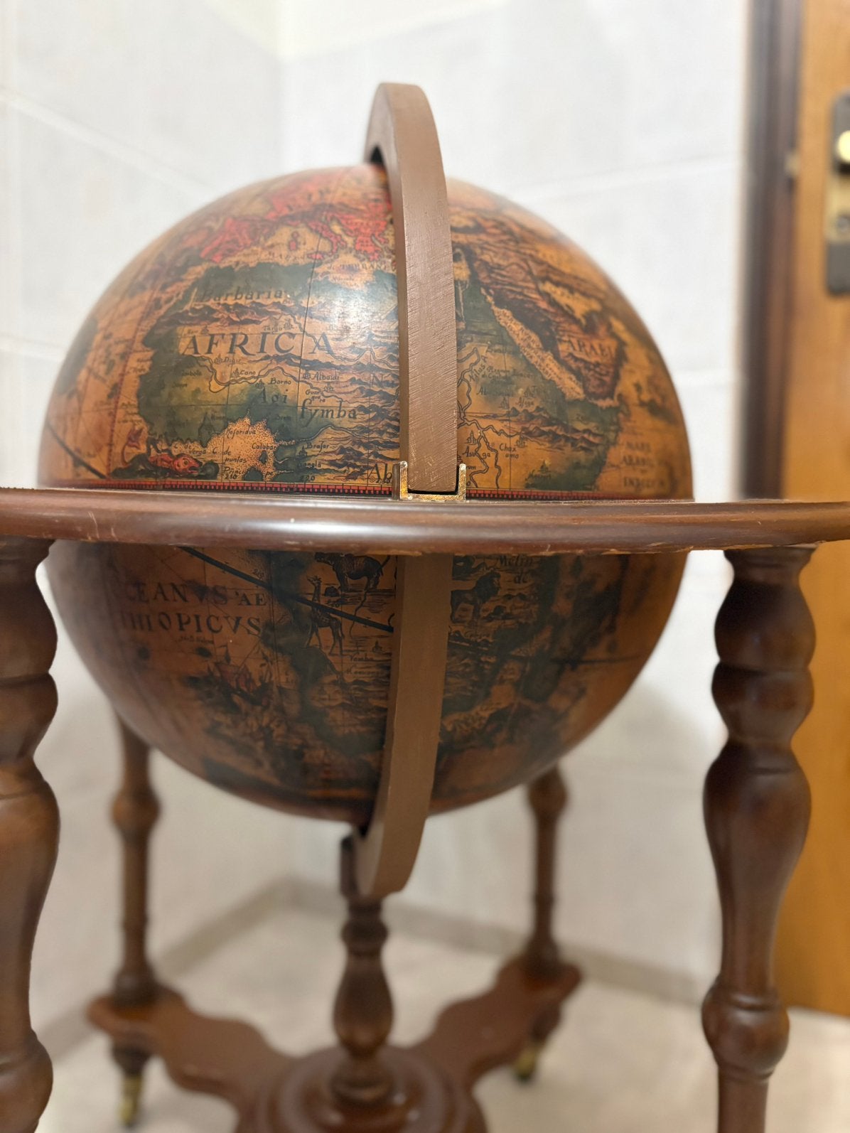 Antieke barglobe drankglobe minibar globebar drankglobe, Ophalen