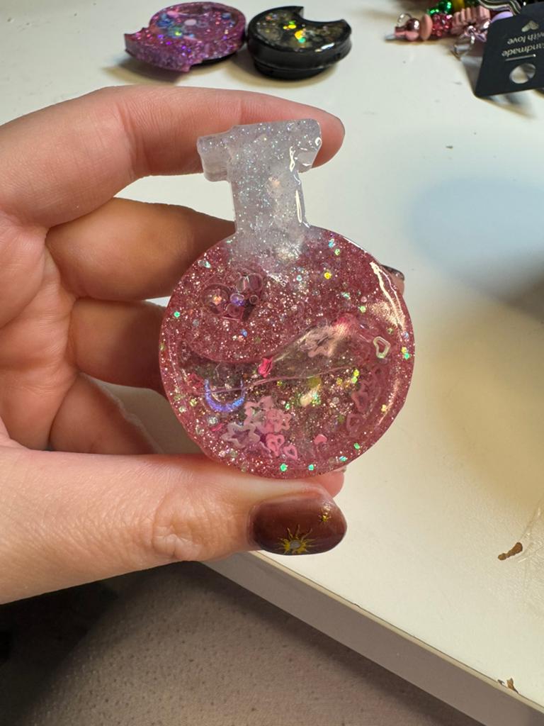 Love Potion Telefoonhouder / Popsocket Roze Glitter, Verzenden, Nieuw