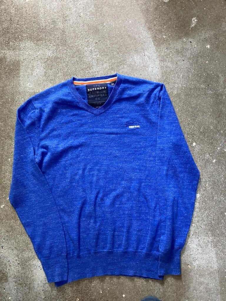 Superdry Sweater - Size Medium - Blue, Ophalen of Verzenden, Zo goed als nieuw, Superdry, Maat 48/50 (M)