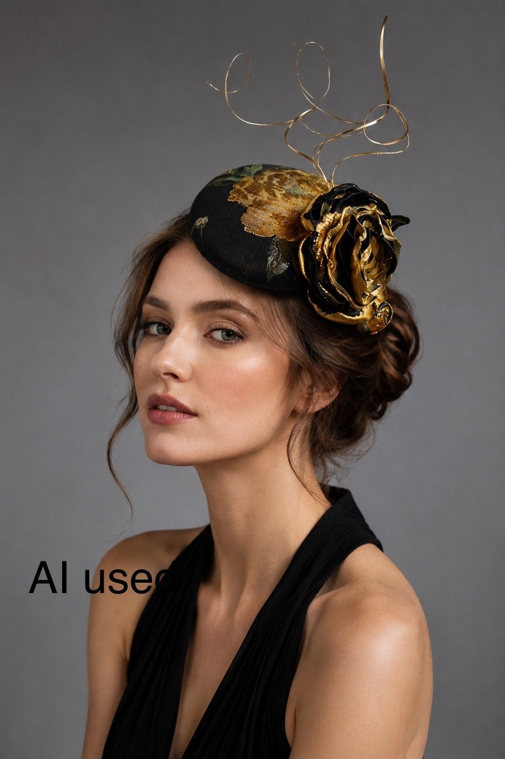 100 % hand gemaakte percher hoed met bloemen aan kam, Ophalen of Verzenden, Nieuw, One size fits all