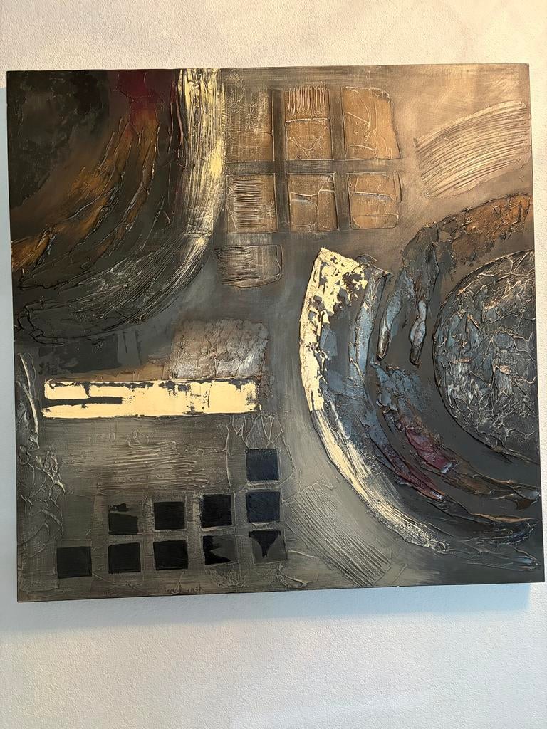 Cobra Art Company Schilderij - Abstracte Kunst 100x100 cm, Ophalen of Verzenden