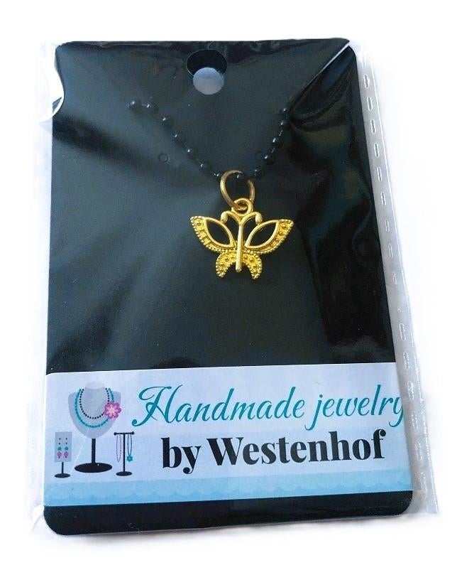 Hanger goud vlinder stainless steel goldplated, Sieraden, Tassen en Uiterlijk, Kettinghangers, Nieuw, Overige materialen, Goud