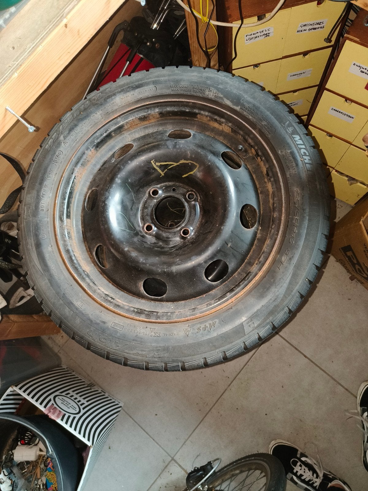 michelin winterbanden op velg, 195/55 R16 steekmaat 4 x 108, Ophalen