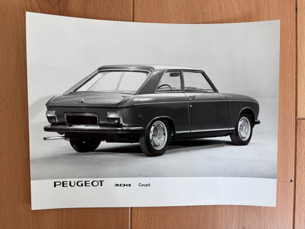 Peugeot 304 Coupé  - Oude persfoto - Groot formaat, Ophalen of Verzenden, Zo goed als nieuw, Peugeot, Peugeot