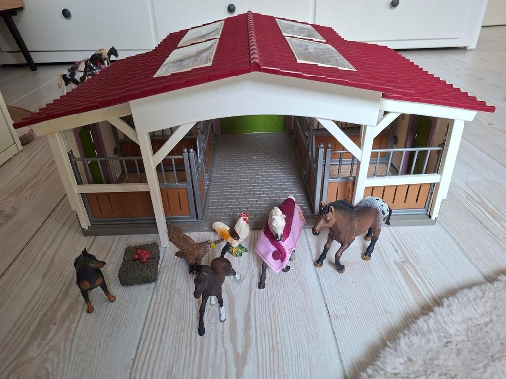 Schleich Paardenstal 42344 met Dieren en Accessoires, Ophalen of Verzenden, Gebruikt, Jongen of Meisje