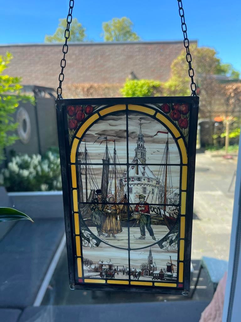 Glas in lood raamhanger Hoofdtoren Hoorn, Ophalen of Verzenden