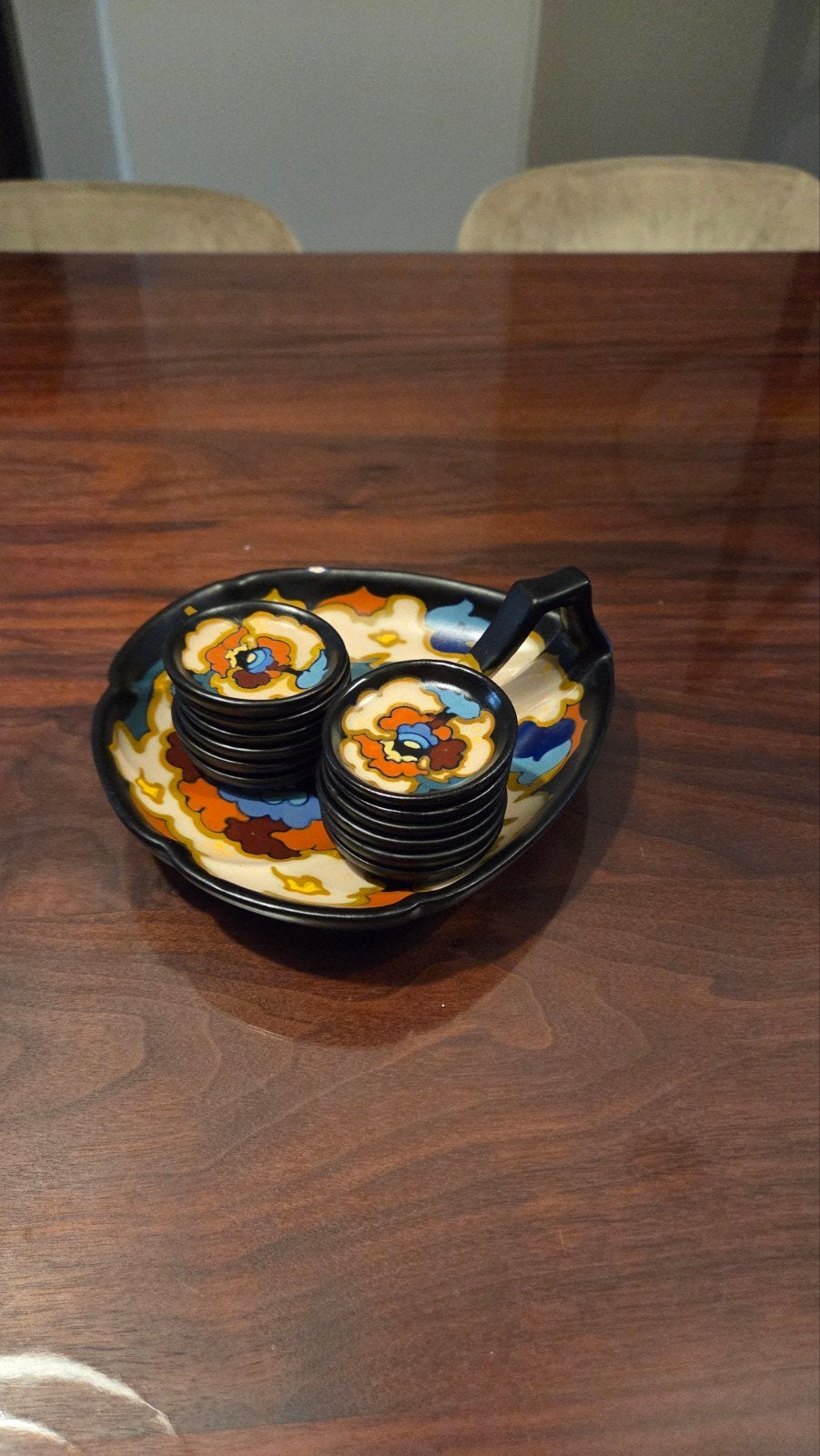Regina Gouda Plateel 'Lydia' complete Art Deco bonbonset, Ophalen of Verzenden