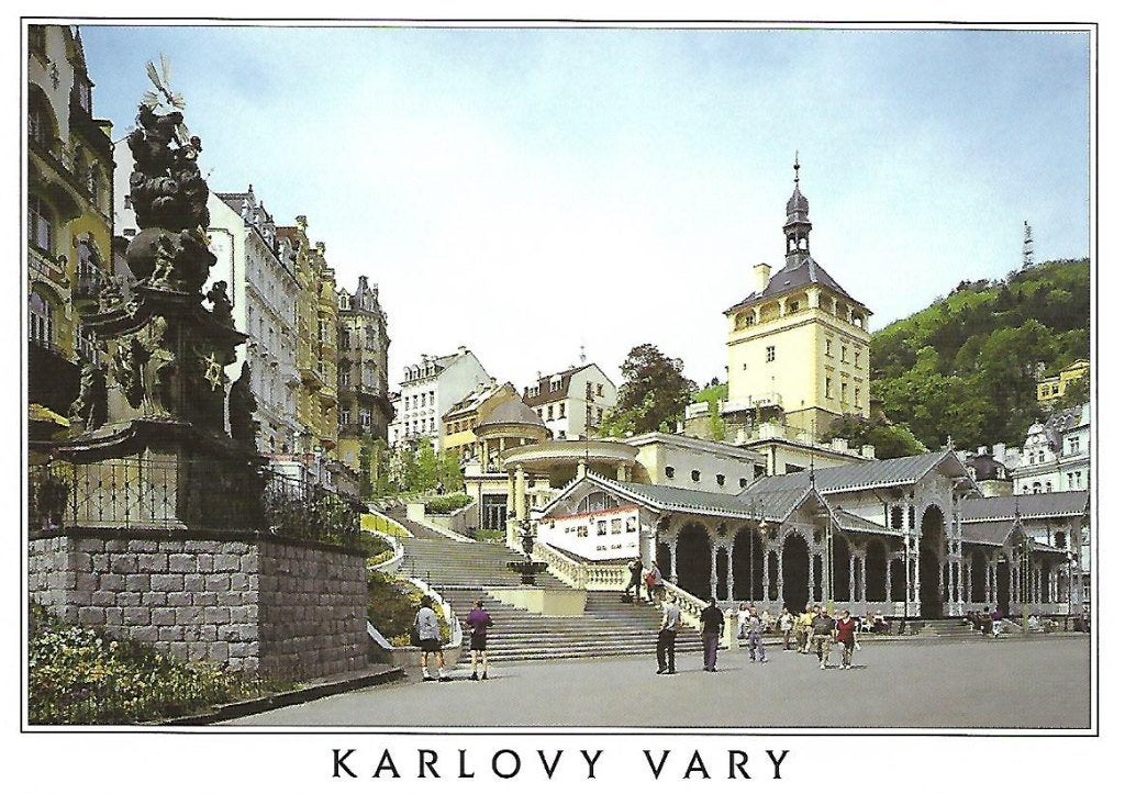Tsjechië- -Karlovy Vary (Karlsbad) stadsgezicht., Ophalen of Verzenden, 1980 tot heden, Ongelopen, Overig Europa